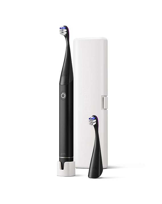Jetpik JP300 Modern Sonic Rechargeable Toothbrush for Adults - 5 Brushing modes, Premium Aluminum Body, Waterproof, USB induction charging, Portable Travel Case Included Black color