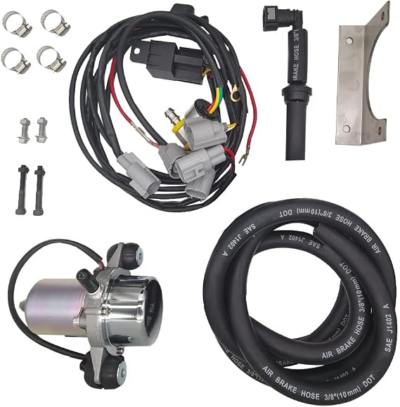 TMaster 12V Brake Booster Vacuum Pump kit - "Plug and Play" w/installation kit,Quiet high-performance 18'' to 25'' electric vacuum pump for brake booster