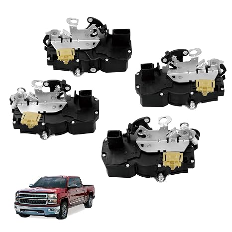 Door Latch Lock Actuator Motor Compatible with Chevy Suburban Tahoe Avalanche Silverado GMC Sierra Yukon Cadillac Escalade 2007-2009 4pcs Latch Lock Kit Replaces 931-303 931-304 931-108 931-109