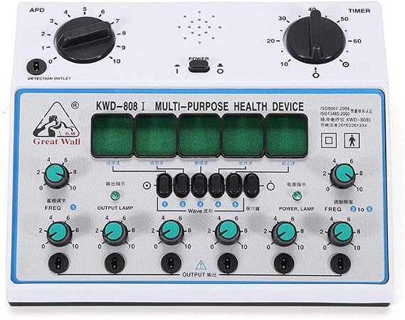 Electric Acupuncture Stimulator KWD808-I, 6 Output Patches, Pain Relief, Electric Impulse Therapy, 500-1000 hPa, Home Health Device, from US Warehouse