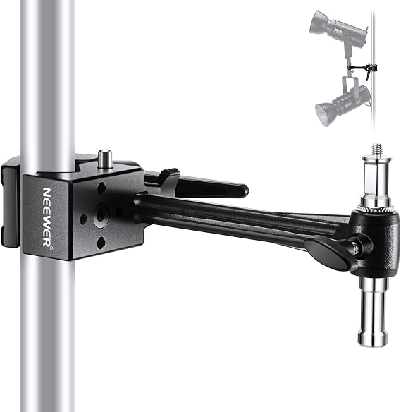 NEEWER Super Clamp with 6" Extension Arm, 5/8" Stud, 2.4" Jaw Grip