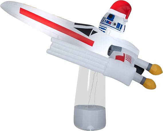 Gemmy Christmas Inflatable Star Wars X Wing with R2 D2, 6 ft Tall, Multi