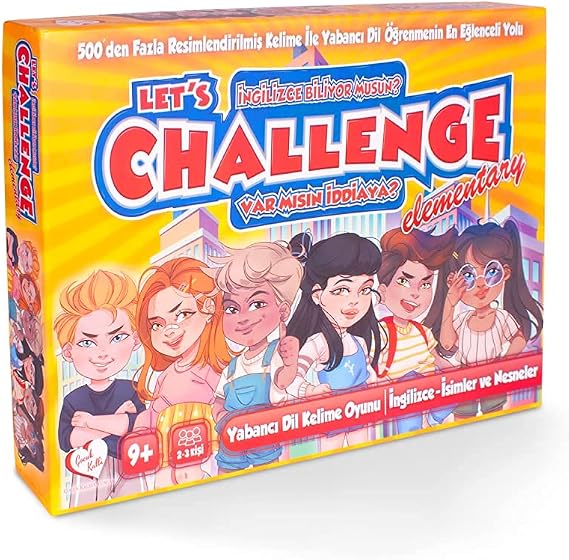 Let's Challenge // 500 Kelimeden Fazla Yabancı Dil Kelime Öğretici Yeni Nesil İngilizce Kutu Oyunu (9+)