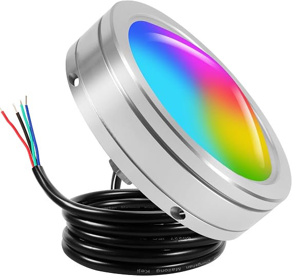 Goldlife Boat Drain Plug Light, 8000LM Underwater Boat Light, 1/2in Standard IP68 RGB 4.5in 24LED 80W Brilliant Under Water Lighting in Minutes! Marine Multicolor LED Plug Lights Spotlights
