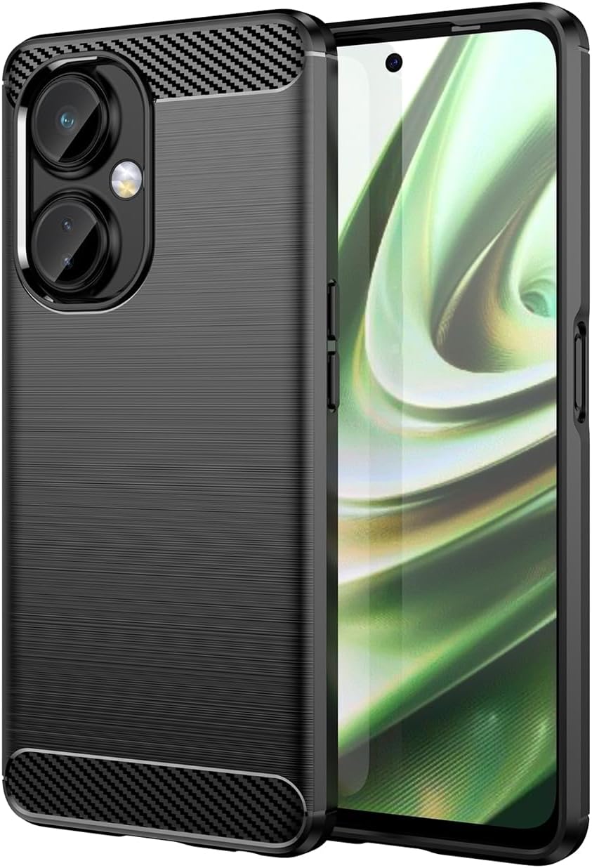 Case for OnePlus Nord N30 5G Case, OnePlus Nord CE 3 Lite 5G/Oppo K11X Case, Ultra Slim Phone Cover with Shock-Absorption Carbon Fiber TPU Rubber Protective Cases for OnePlus Nord N30 5G Black
