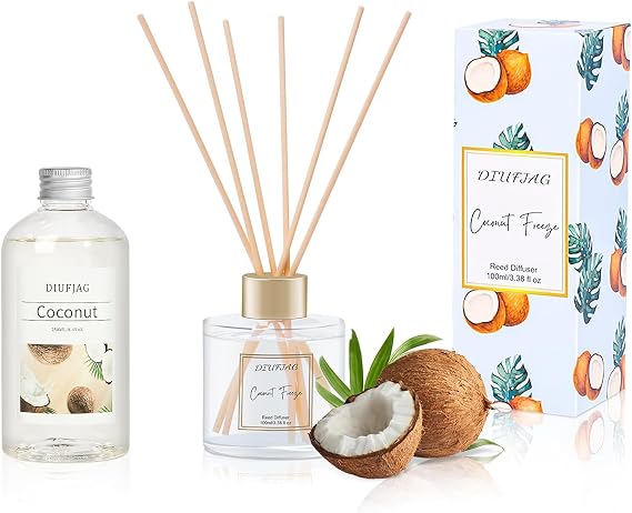 100ml Coconut Scent Diffuser and 250ml Coconut Diffuser Refills