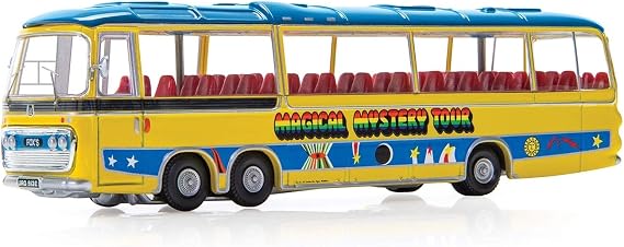 Corgi Diecast Model Cars - CC42419 The Beatles - Magical Mystery Tour Bus - 1:76 Pre-Built Model Vehicles Toy, Classic Metal Die Cast Collectible, Auto Toys Models for Adults - Yellow