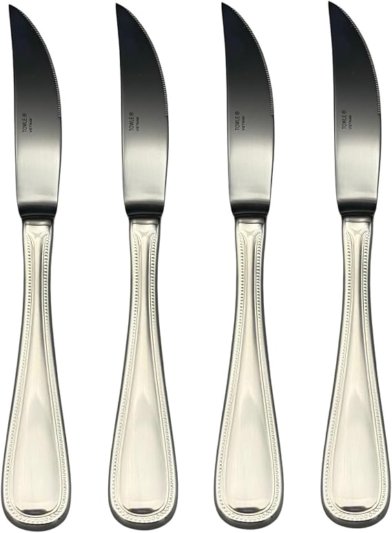 Towle Beaded Antique 18/10 Stainless Steel Steak Knives (Set of Four)