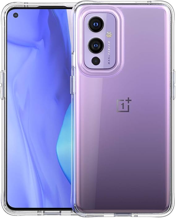 Clear Protective Case for Oneplus 9 Case Shockproof [Hard PC Back+Soft TPU Bumper] [Anti-Yellowing] [Support Wireless Charging] Protective Phone Case Cover for Oneplus 9, Transparent Clear
