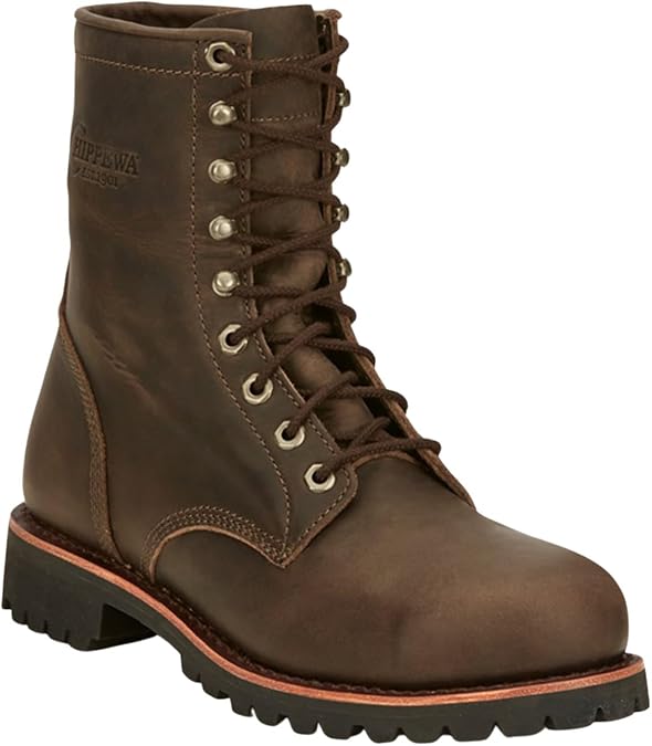 Chippewa Classic 2.0 Steel Toe Lace Up Work Boots for Men, Slip Resistant