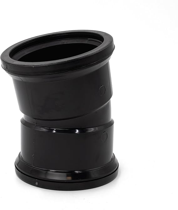 Kayflow 110mm Soil Pipe Fitting (S6) - 15° Bend (Double Socket), Black