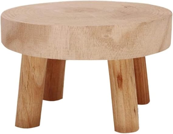 Wooden Stool - Ideal Plant Table, Side Table For Living Room, Indoor Plant Stand, Small Bedside Or Bathroom Tables, Mini Tables For Home, Office And Other Places