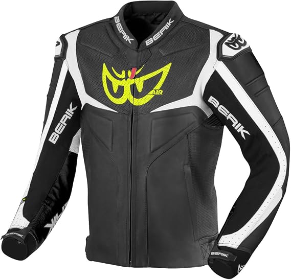 Berik Wild Chase Motorcycle Leather Jacket Black/Red/White