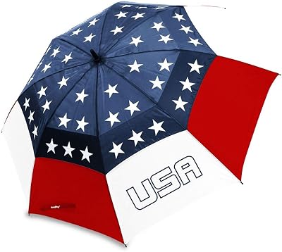 Bag Boy USA Wind Vent Umbrella, RedWhiteBlue, 62"