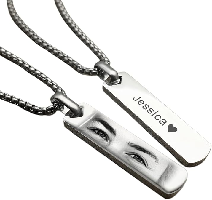 Personalized Eyes Engraved Customized Picture Necklace