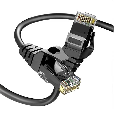 CableGeeker Cat 6/Cat5e Ethernet Cable 6 ft, 10Gbps Snagless Ethernet Cable, 24AWG Pure Copper High Speed Cat6 RJ45 Internet Cable for Computer, Modem, PS5/4, Router, Gaming - 6 Feet in Black