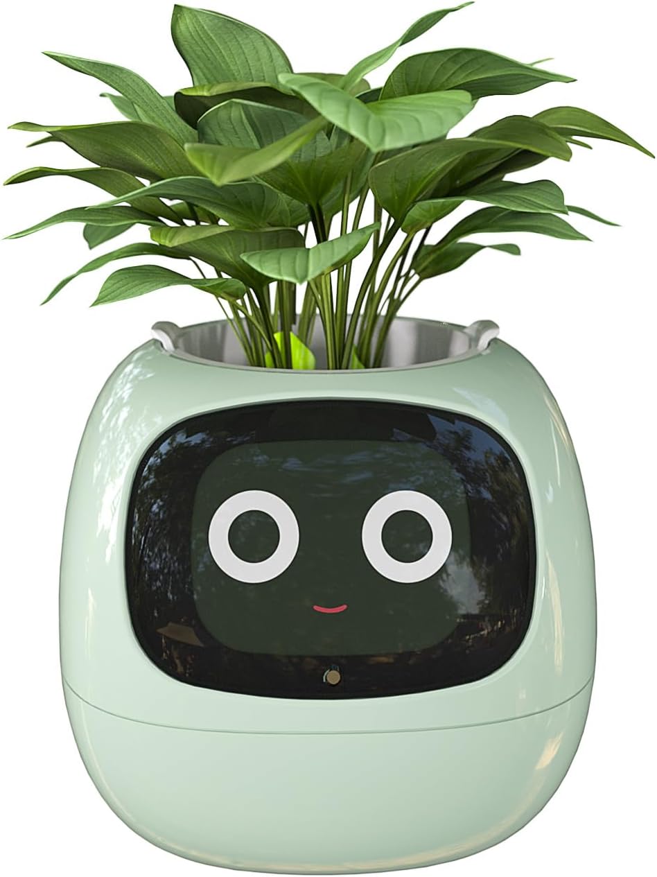 masdio smart flowerpots with artificial intelligence time temperature display and numerous expressive animations based on the environment for interior decoration green
