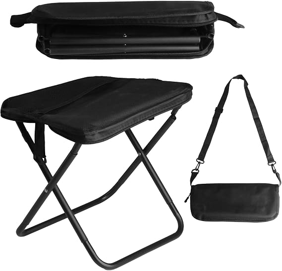 1PCS Camping Stools Folding Lightweight,Portable Small Folding Stool | Foldable Chairs Outdoor Backpack Garden Stools for Camping Chair Travel Picnic Hiking Fishing Seats(Crossbody bag style) ﻿