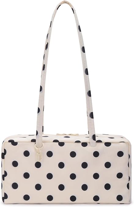 Nylon Polka Dot Shoulder Bag,Bowling Tote Bags Trendy Handbag Cute Polka Dot Everyday Purse for Women,Daily Use