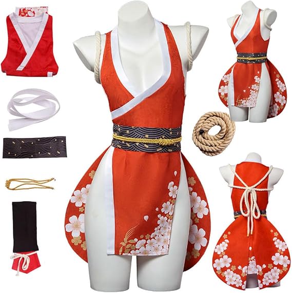 Mai Shiranui Cosplay Costume Red Uniform Skirt Outfit for Women