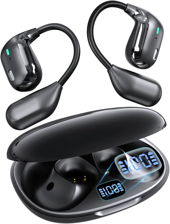 Open Ear Headphones, Secure Lightweight Wear, Studio-Grade Immersive Sound Ultra-Portable Audio with Ambient Awareness for Workouts, Commutes & Daily Adventures