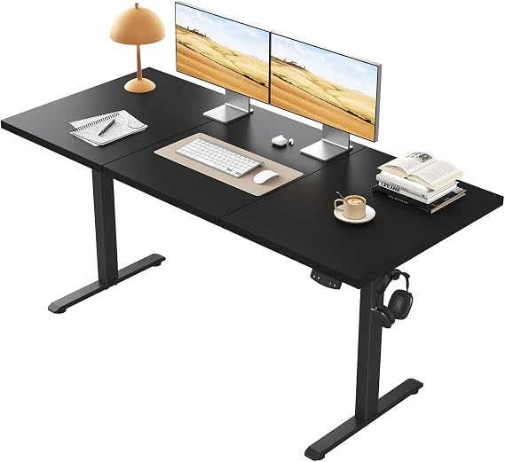 Klicelor Electric Standing Desk, 2 Memory Buttons for stand & sit, 140x60