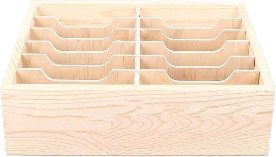 Cell Phone Box Storage Case 12 Compartments Tabletop Wooden Holder for Home Classroom Jewelry Storage Box Earrings Rings Necklace Display Case
