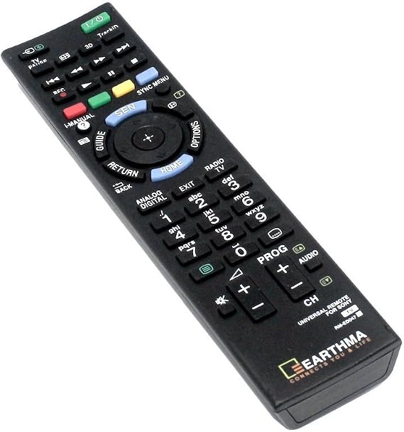 EARTHMA Universal Remote Control for Sony TVs - No Setup Required, Compatible with All Sony LCD LED HDTV Smart TVs, 100% Fully Functional, Black