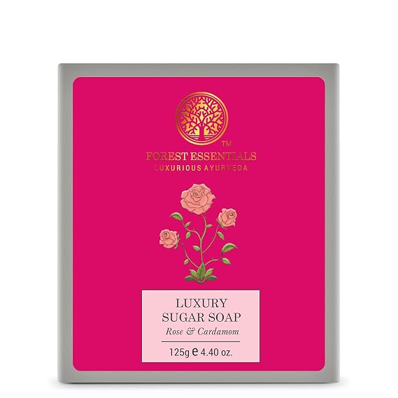 Forest Essentials Luxury Sugar Soap - Rose & Cardamom 125g