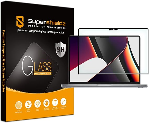 Supershieldz Designed for MacBook Pro 14 inch (M5, M4, M3, M2, M1, Pro/Max) Tempered Glass Screen Protector, Anti Scratch, Bubble Free