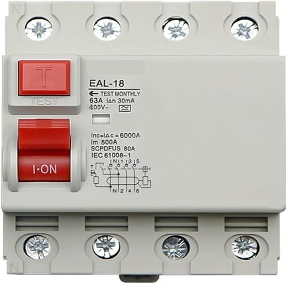 4P 32A 10/30/100/300mA Type A RCCB RCD ELCB Electromagnetic Residual Current Circuit Breaker Differential Breaker Safety Switch Satisfied(4P 30mA,10A)