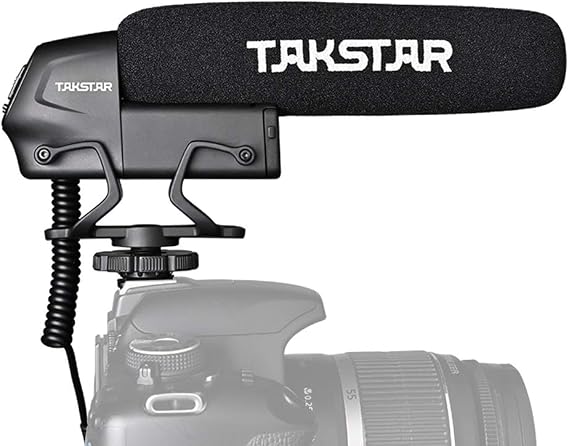 SGC-600 On-Camera Condenser Interview Microphone 3.5mm Plug with Windscreen Cold Shoe Mount Compatible with Canon Nikon Sony DSLR Cameras Camcorders