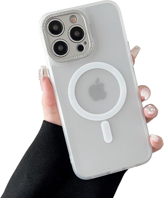 Hocase for iPhone 15 Plus Case, [Compatible with Magnetic Wireless Charging] Slim Matte Translucent Hard Back Shockproof Protective Phone Case [Military Grade Drop Protection] - White