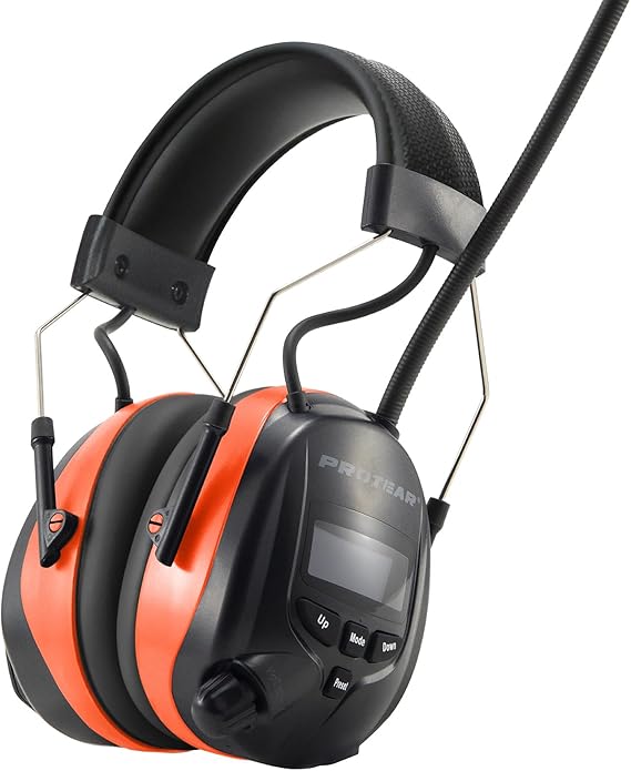 Ear Defenders with DAB+/FM Radio & Bluetooth 5.3, Noise Cancelling Wireless Headphones for Workshop, Garden/Mowing,SNR 30dB