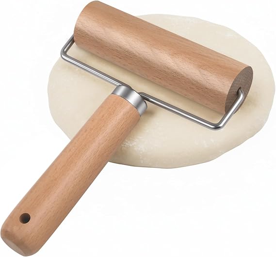 LorisArm Small Rolling Pin with Handle, Wooden Dough Pastry Roller, Non-Stick Pizza Rollers, mini Dough Wood Roller for Home Kitchen Baking Cooking