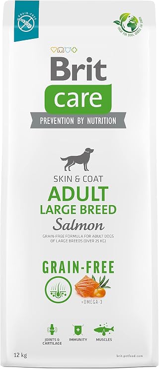 Brit Care Adult Large Breed, Deri Ve Tüy Hassasiyeti Olan, Büyük Irk - Yetişkin Köpekler İçin, Tahılsız, Somon Balıklı Kuru Mama, 12 kg