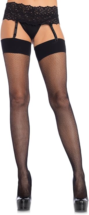 Leg Avenue Women's Spandex Fishnet Stockings w/Comfort Wide Band Top