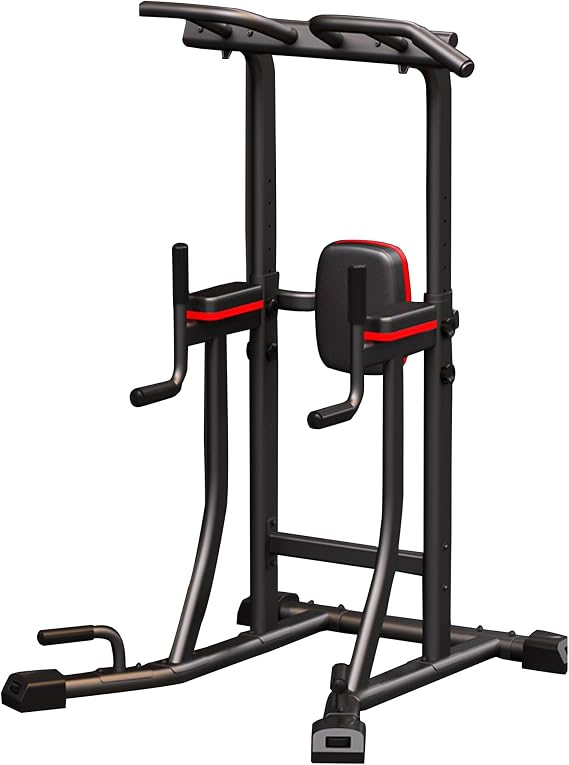 Power Tower Free Standing Pull Up Bar Dip Station Adjustable Height 180 to 230 cm Multi-Function Strength Training Equipment for Home Gym Weight Capacity 660 LBS