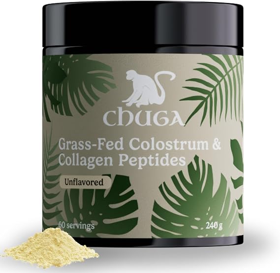 Chuga Grass Fed Colostrum Powder | Collagen Peptides for Hair, Skin Support