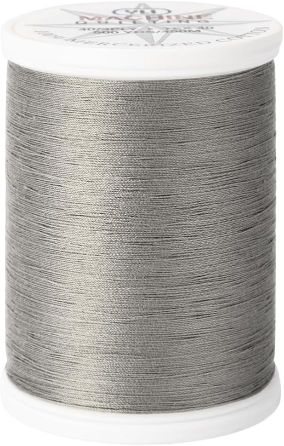 YLI Machine Quilting Thread - 40 wt. Extra-Long Staple Cotton Thread 500 yd Spool - Designed for Quilting - Grey