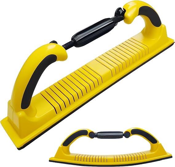 Toromp 2-3/4" x 15-3/4" Adjustable Radius Flex Longboard Hand Sanding File Block with Hook & Loop Backing - Use Continuous Rolls or Sandpaper Sheets for Automotive, Woodworking