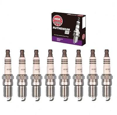 8 pc NGK Ruthenium HX Spark Plugs compatible with Chevrolet Silverado 1500 4.8L 5.3L 6.0L 6.2L V8 1999-2013