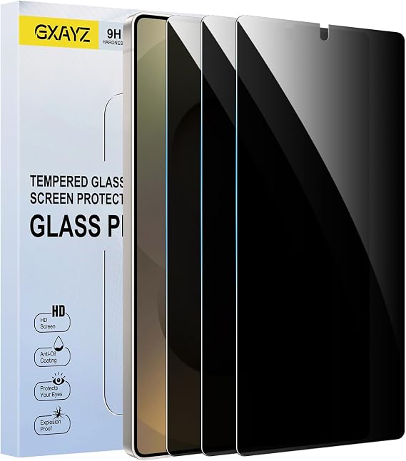 3 Pack Privacy Screen Protector for Samsung Galaxy S25 Ultra, HD Clear Tempered Glass Film, Anti Spy, Anti Scratch, 9H Hardness, Touch Sensitive, Bubble Free