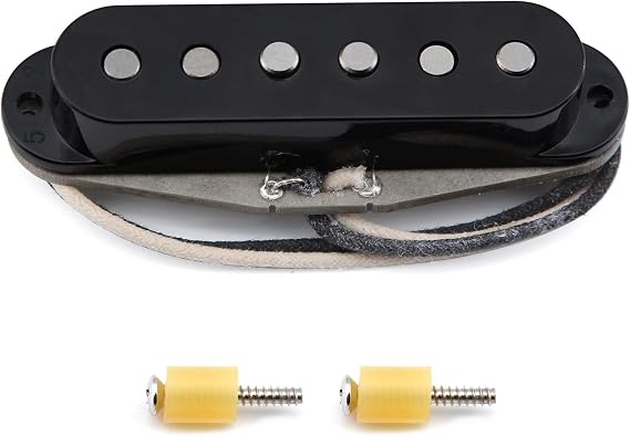 FLEOR Vintage Alnico 5 Manual Winding SSS Single Coil Neck Pickup for ST Electric Guitar - Black