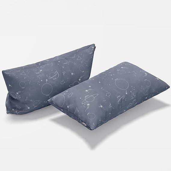 Soley | Galaxy | 100% Cotton 2-Piece Pillowcase Set White Gray