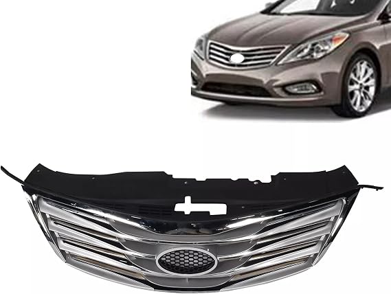 Upper Grille Compatible with 2012 2013 2014 Hyundai Azera Front Bumper Radiator Grille Chrome 863503V000