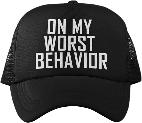 Guacamole On My Worst Behavior Hilarious Funny Adjustable Unisex Trucker Hat Mens Womens (US, Alpha, One Size, Standard, Black)