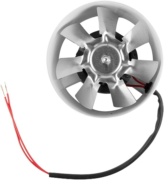 100mm Inline Duct Fan, Quiet Extractor for Kitchen and Bathroom, Metal Ventilation Blower with High Air Mover, Smoke Exhaust for Workshop, Circular Pipe(White)