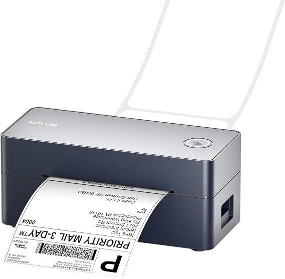 NETUM Bluetooth Thermal Shipping Label Printer, Wireless 46 Label Maker for Small Business, Compatible with iPhone, Andorid, Windows, Mac, Widely Use for Amazon, Etsy, USPS, Shopify, FedEx