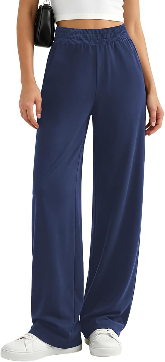 Women's Wide Leg Flowy Pants Casual Summer Slacks Pockets